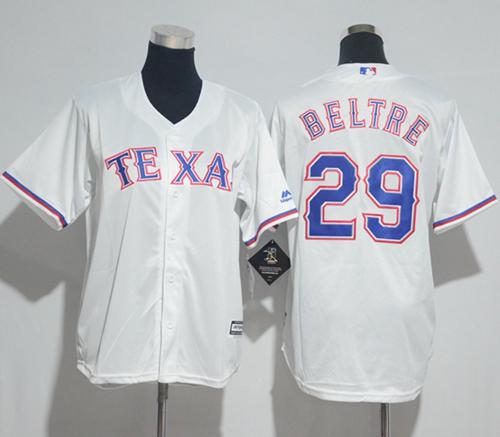 Rangers #29 Adrian Beltre White Cool Base Stitched Youth MLB Jersey